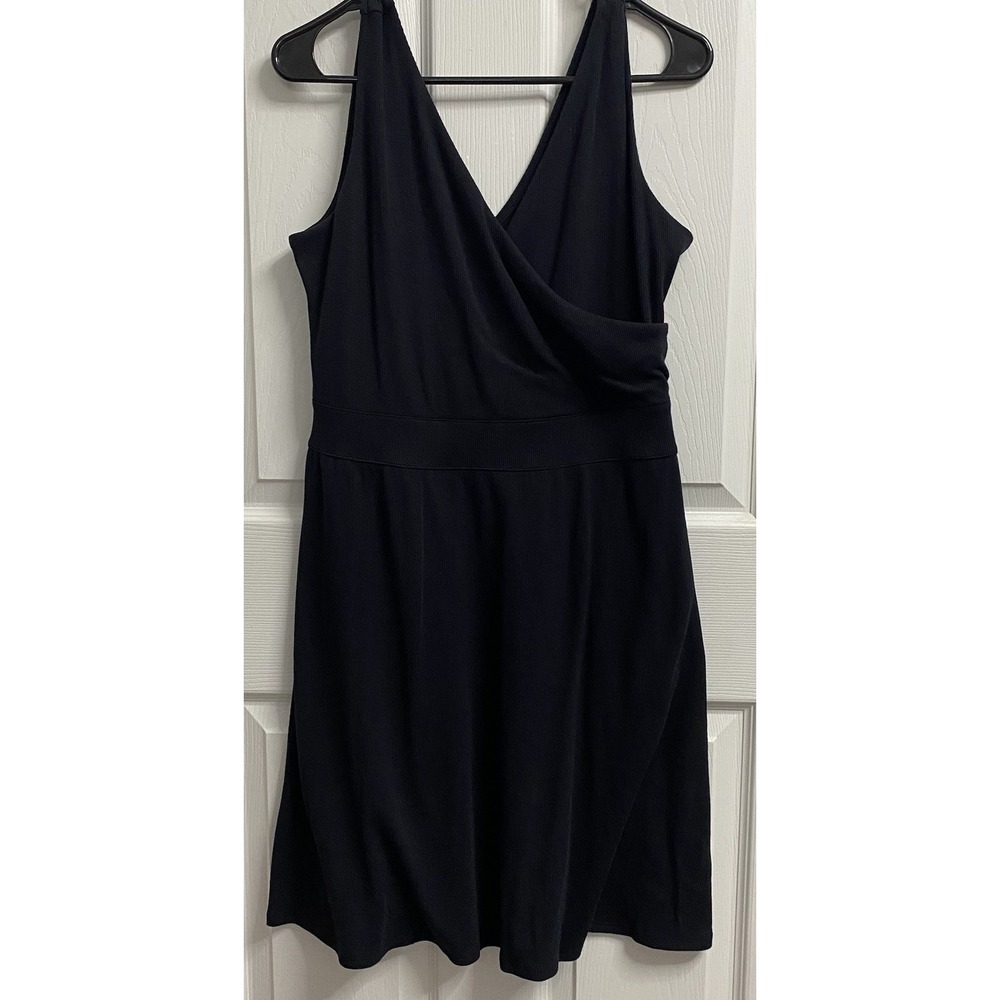 Maurices V-Neck Sleeveless A-Line Ribbed Dress Black Band At‎ Waist Sz.M NWT
